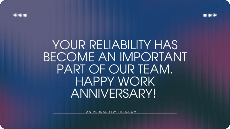 Work Anniversary Wishes for an Employee