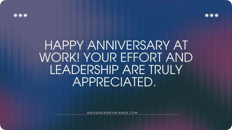 Simple and Happy Work Anniversary Wishes
