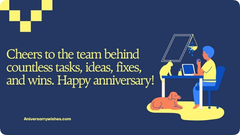 Work Anniversary Wishes for a Team