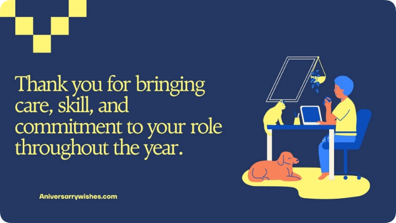 Work Anniversary Wishes for an Employee
